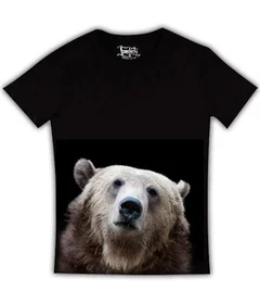 Прикольные футболки: медведь на черной